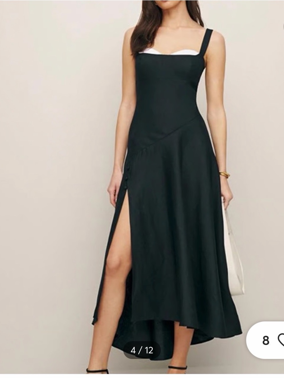 Reformation Black and White linen  Dress size 6, NWHT